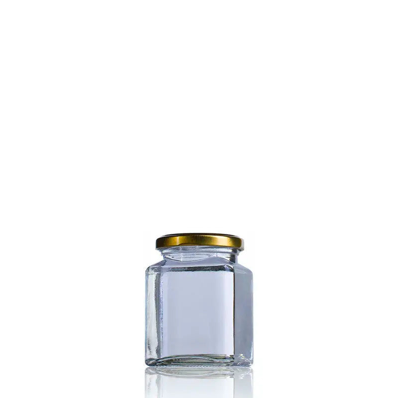 Square glass jar 282 ml Twist off 63  The Pack Stock EU
