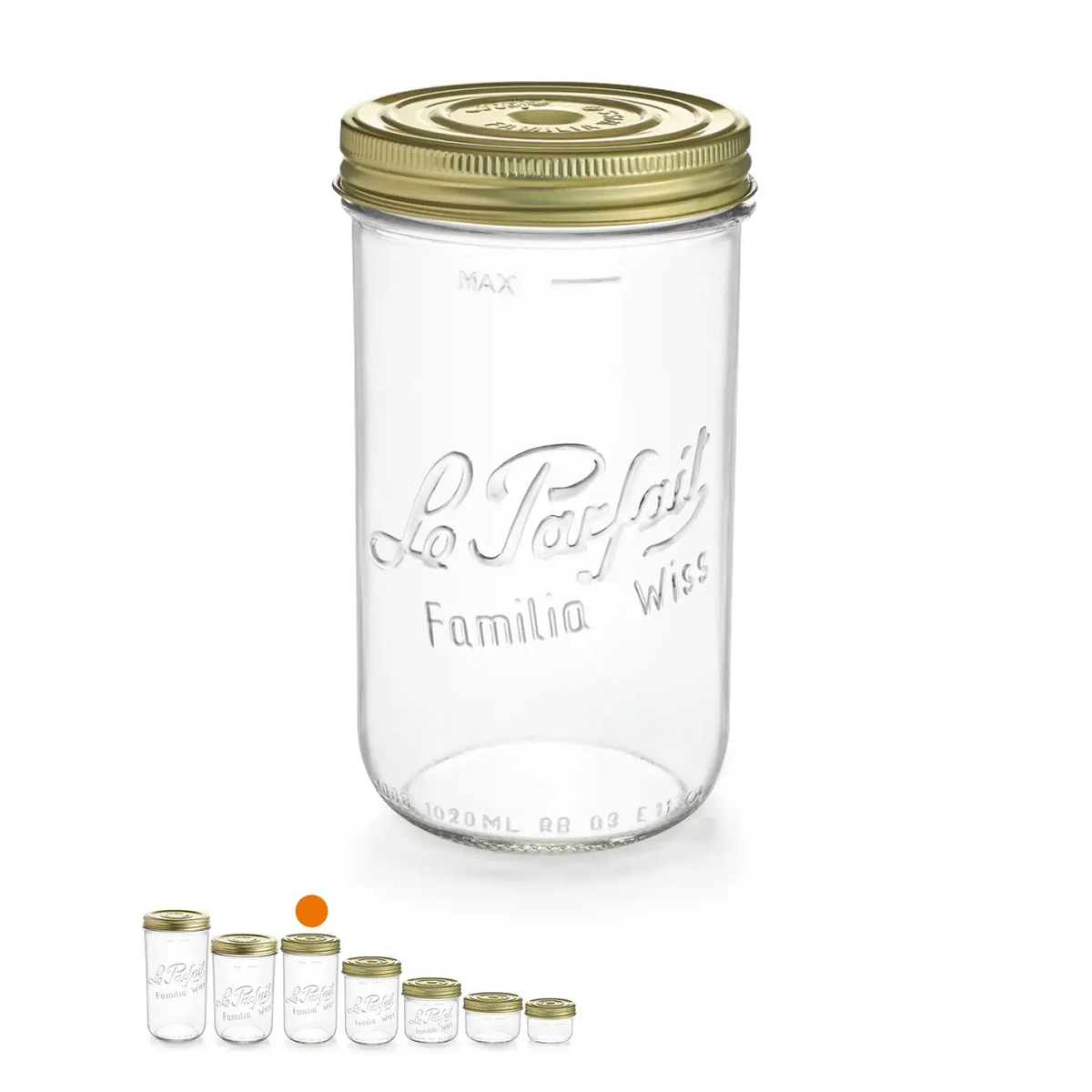 Le Parfait "Wiss" glass jar 1000 ml D110  The Pack Stock EU